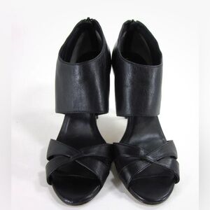 COLE HAAN NATASHA ANKLE-WRAP SANDAL BLACK LEATHER $300 (like new)